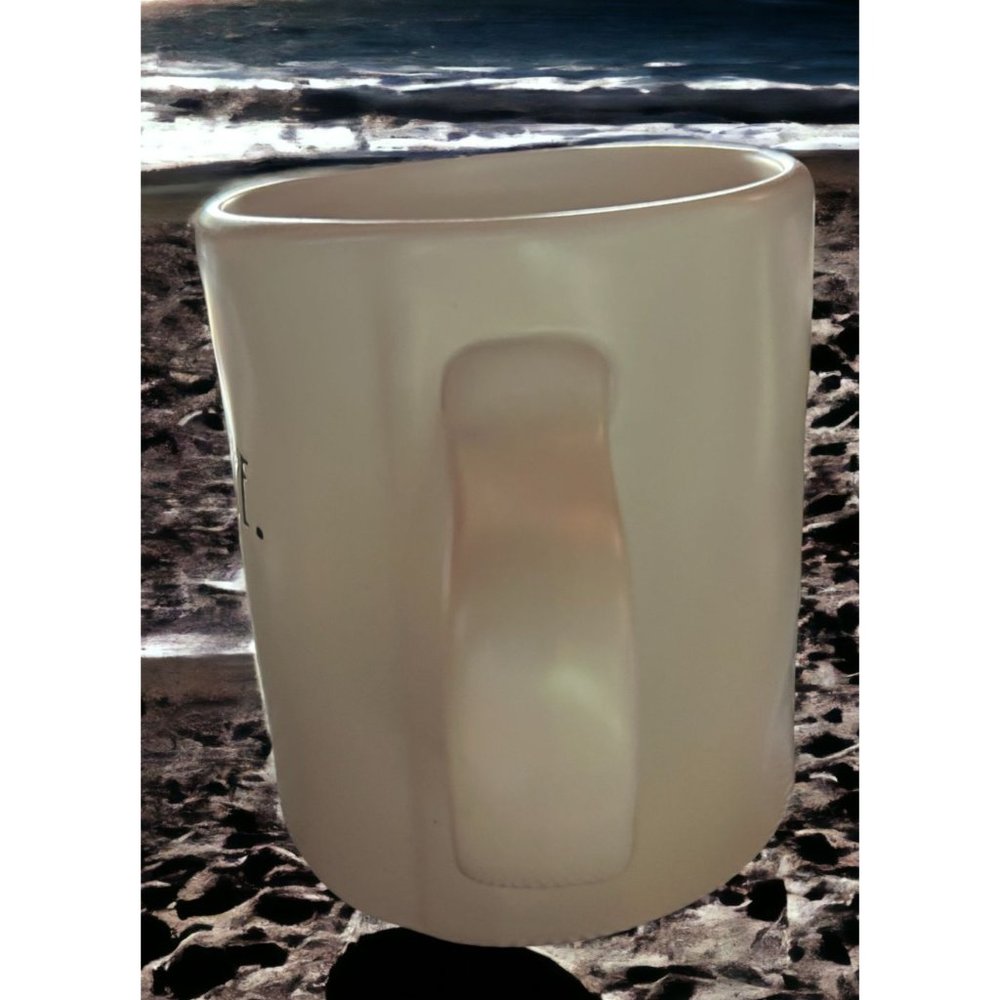 Rae Dunn MEDITATE Mug Ceramic White with Black Lettering - Picture 4 of 12